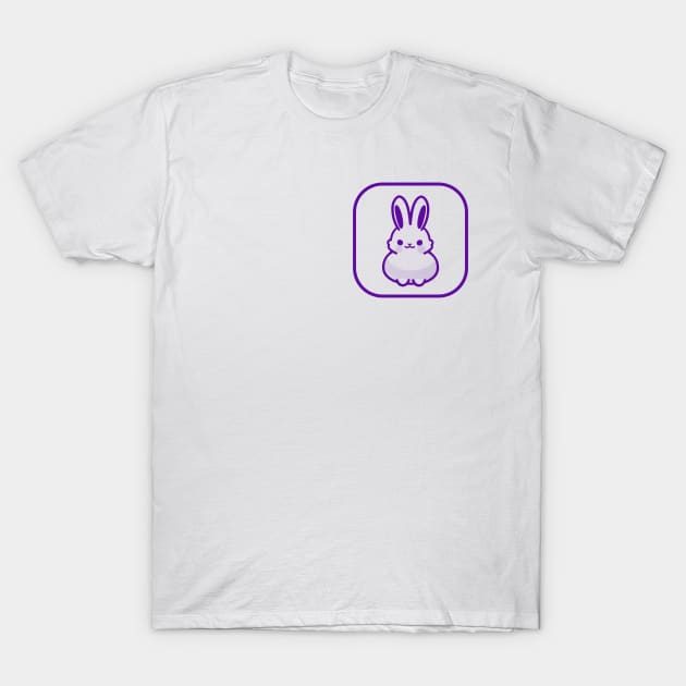 Purple Bunny Cute Minimalist Aesthetic Design T-Shirt by PANGANDOY